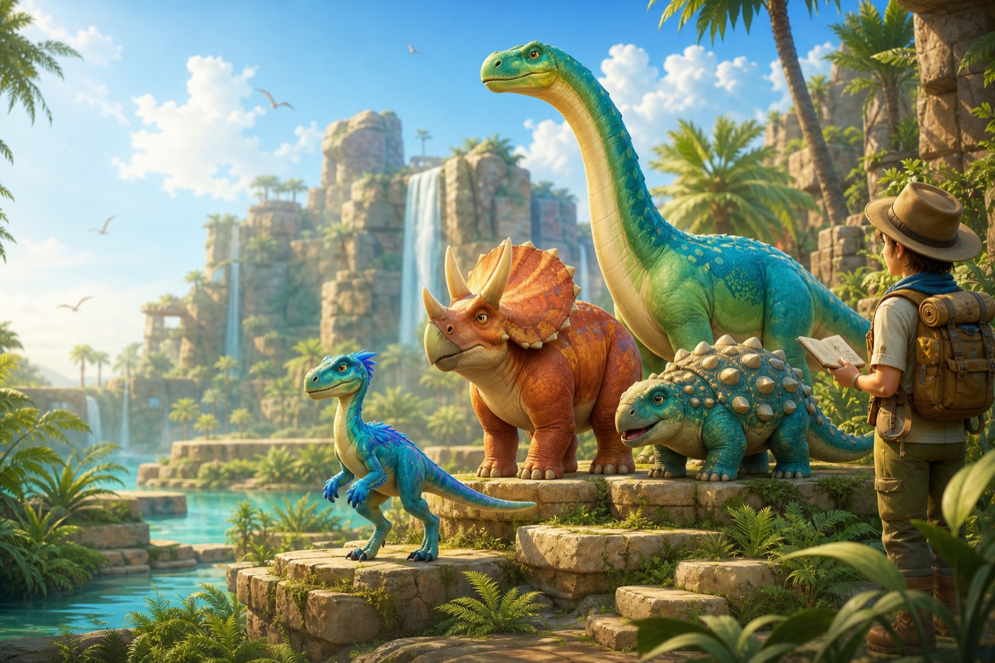 Dino Hunters Dinosaurs original field guide artwork